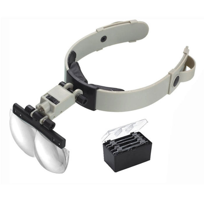 lupa de cabeza con 5 lentes de excelente calidad óptica para odontología y estética